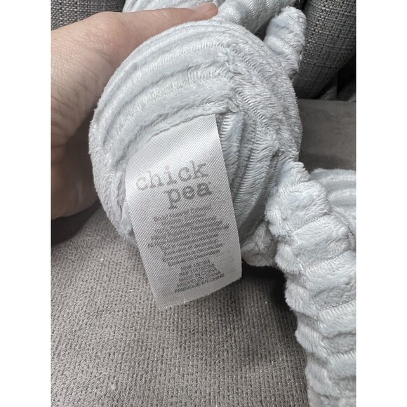 Chick Pea Plush Elephant Lovey Gray White Ears Tummy Textured Pink Bow 11 inch - Picture 4 of 6